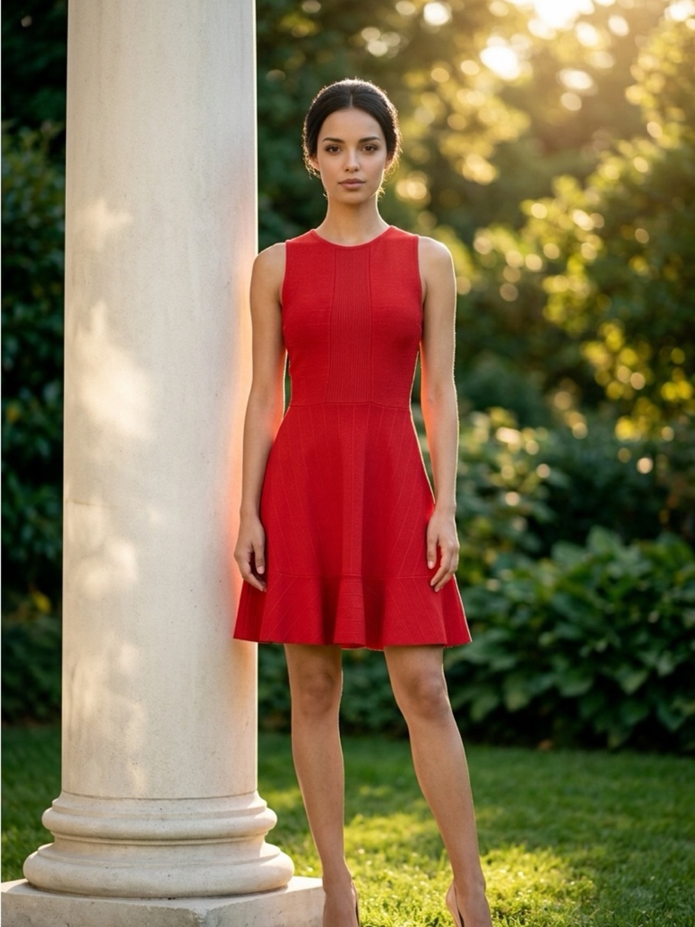 Gianni Bini Red Sleeveless Fit-and-Flare Mini Dress